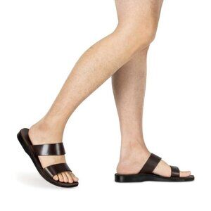 Jerusalem Sandals Men's Aviv Leather Double Strap Sandal
